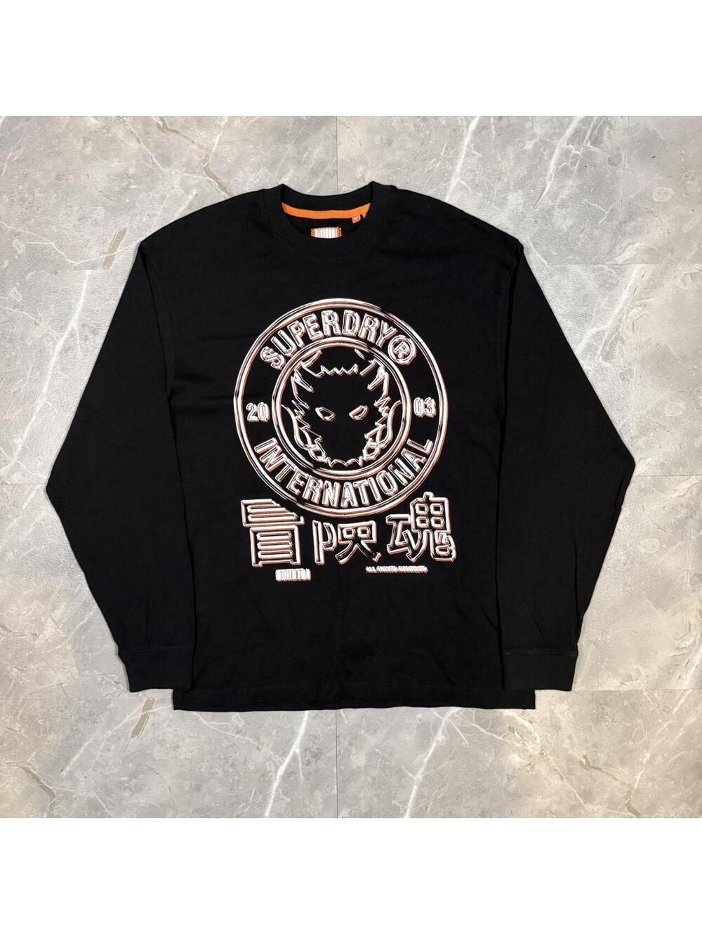 Superdry black dragon long sleeve shirt